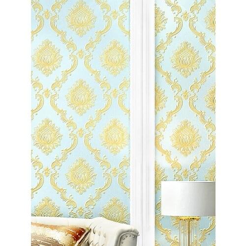 European 3D Relief Damask Design Wall Paper Home Decor Bedroom Living Room non-woven Classic Wallpaper for Walls Roll