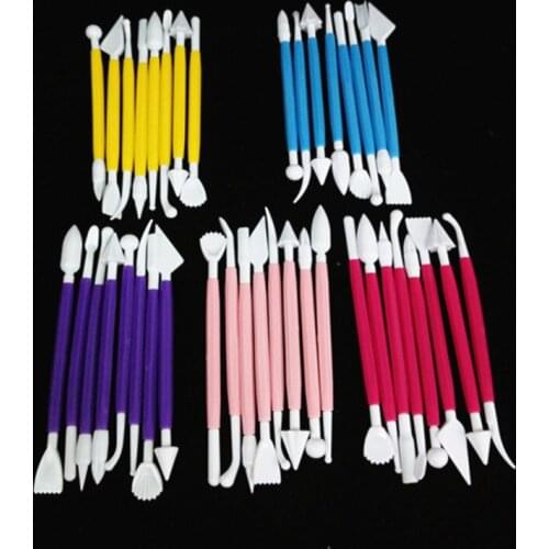 8Pcs Fondant Cake Decorating Sculpting Tool 16 Patterns Carving Flower Sugar Craft Clay Modeling Baking Accessories Kitchen Mold