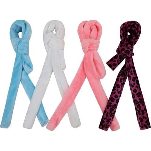 Hot kf-4PCS Soft Headband Curly Hair Ribbon Curling Rope Flannel Braided Hair Rope DIY Hairdressing Rope Hair Styling Tools