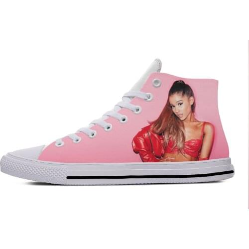 Ariana Grande Hot Cute Lovely Vogue 90s Casual Cloth Shoes High Top Lightweight Breathable 3D Print Girl women Female Sneakers