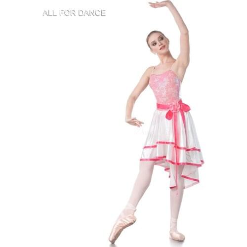 Lyrical Biketard Design Dress Ballet Costume Yellow Spandex Bodice Dance Dress Lady Dance Costume