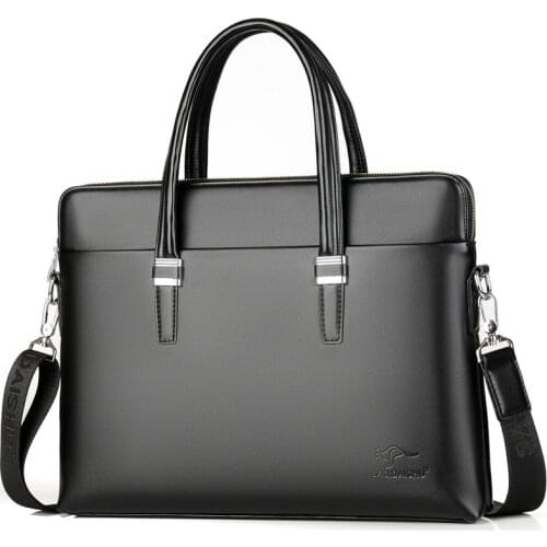 Mens briefcase PU Leather Shoulder Fashion Business Bags Handbags Black Bag Men For Document Leather Laptop Briefcases Bag