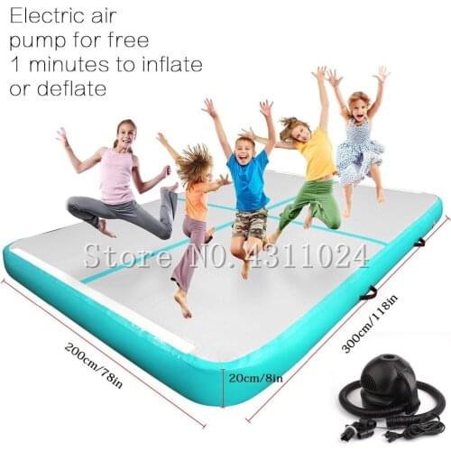Mint Inflatable Gymnastics Tumbling Air Track Tumbling Mat Air Track Gymnastic Air floor Mat Track Cheerleading for Home Use