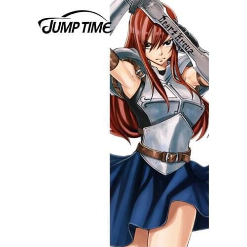 JumpTime 13cm x 5.2cm Sexy warrior Girl Car Sticker Fairy Tail Anime Erza Scarlet JDM Vinyl Decal Car Stickers