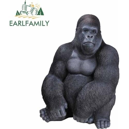 EARLFAMILY 13cm x 9.1cm for Rl Sitting Gorilla Waterproof Scratch-proof Fine Decal Personality Car Stickers Simulation Fun