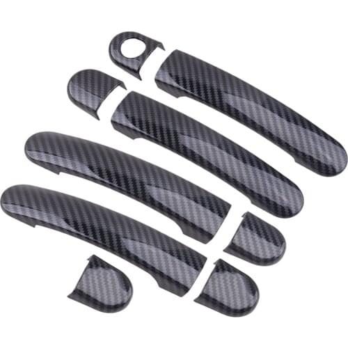 Door Handle Cover Trim Decoration Carbon Fiber Style Black ABS Fit for VW Tiguan Jetta MK6 Polo 2012 2013 2014