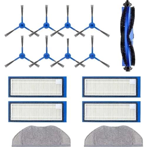 1 x Main Brush, 8 x Side Brushes, 2 x Filters, 2 x Mop Cloths for Eufy RoboVac L7 Vacuum Cleaner Robot Vacuum Cleaner
