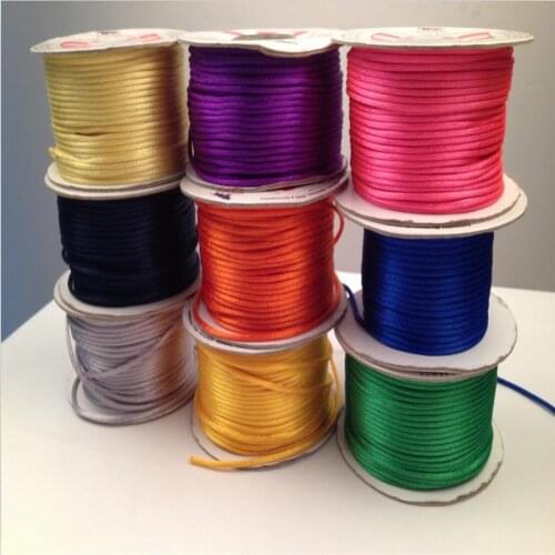 10Meters Braided Macrame Silk Macrame Cord Rope Thread Wire 2MM DIY Chinese Knot Satin Bracelets Making Findings Beading