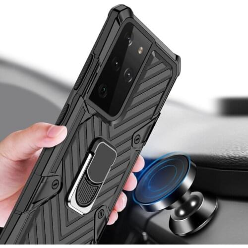 For Samsung S21 FE 2021 S21 Ultra Cases Shockproof Armor Case Ring Stand Bumper Phone Case Back Cover For Galaxy S21 Plus