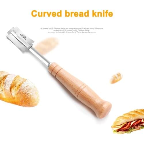 Bread Bakers Cutter Slashing Tool Dough Making Razor Wood Handle Bakeware XHC88