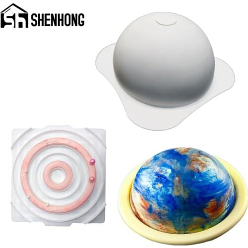SHENHONG 3D Planet Silicone Cake Molds Bakeware Set Birthday Cake Moulds Spiral Pastry Dessert Pan Kitchen Baking Tools