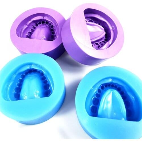 Dental material silicone rubber female mold full mouth model with dental impression film without dental impression