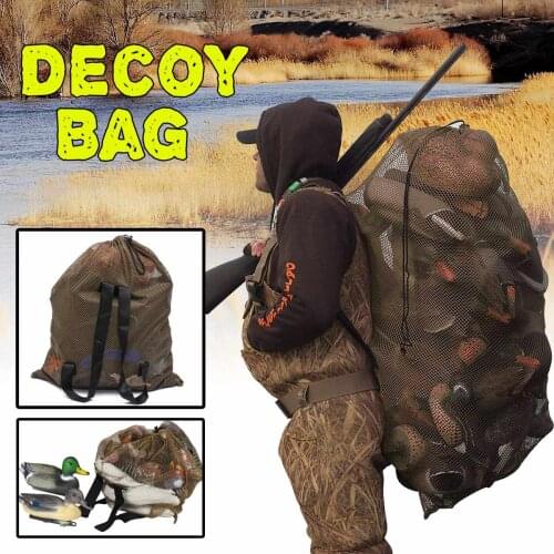Duck Decoys Bag Mesh Backpack Decoy Bag Goose Turkey Carry Large Decoy Storage Net Bag With Shoulder Straps for Hunting