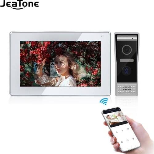 Jeatone 7'' WiFi Tuya IP Video Door Phone Intercom Video Doorbell Villa Apartment Access Control System with Motion Detection