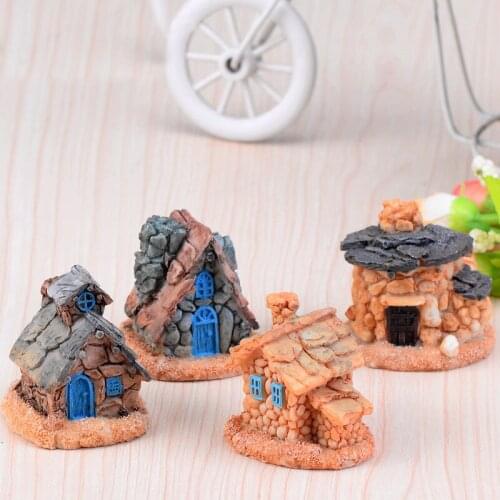 Vintage Castle Stone House Miniature Fairy Garden Home Houses Decoration Mini Craft Micro Landscaping Decor DIY Accessories