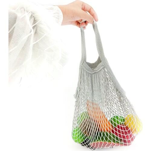 High-strength Cotton Mesh Net String Shopping Bag multi-function net bag Reusable Foldable Fruit Storage Handbag Women Shopping