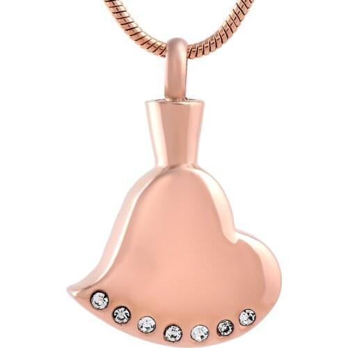 IJD9554 Crystal Inlay Stainless Steel Cremation Jewelry for Ashes Keepsake Pendant Commemorative Necklace for Men Madam Jewelry