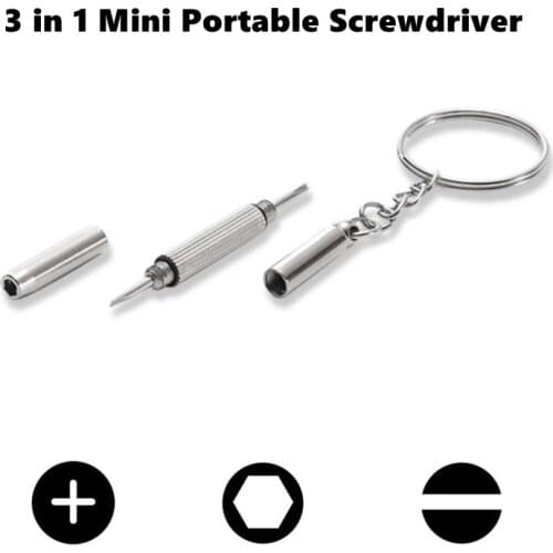 1PC Eyeglass Screwdriver Mini Portable Screwdriver Key-chain 3 In 1 Phone Watch Eyeglass Precision Repair Screwdriver Hand Tools