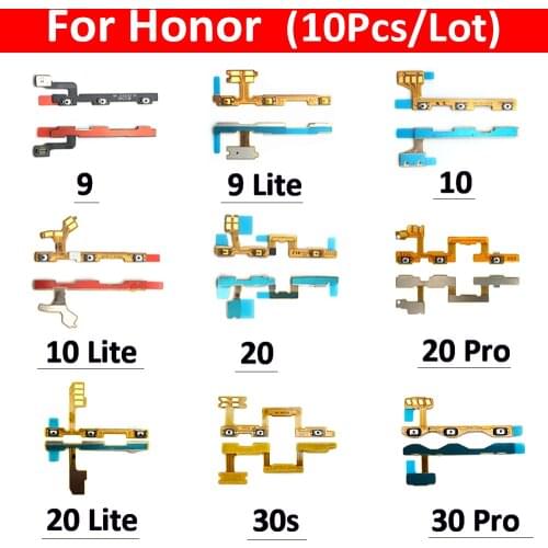 10Pcs/Lot,Power On Off Volume Side Button Key Flex Cable For Huawei Honor 8 9 10 Lite 6X 7X 8X Max 7S 7A 7C 20 4C Pro