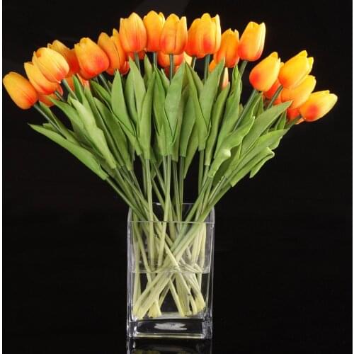 10pcs Tulip Flower Latex for Wedding Bouquet Decor (orange tulip)