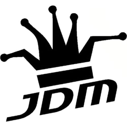14*13CM JDM KING Interesting King Crown Car Sticker Decal Reflective Car Styling Black/Silver C1-0051
