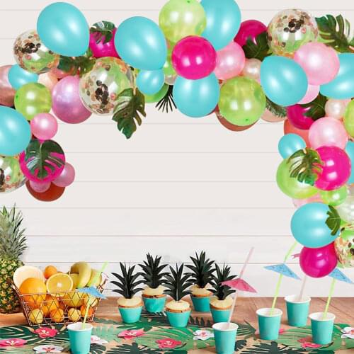 142pcs Hawaii Tropical Balloons Arch Kit Latex Garland Balloons Baby Shower Home Decor Backdrop Wedding Party Decor Accessories