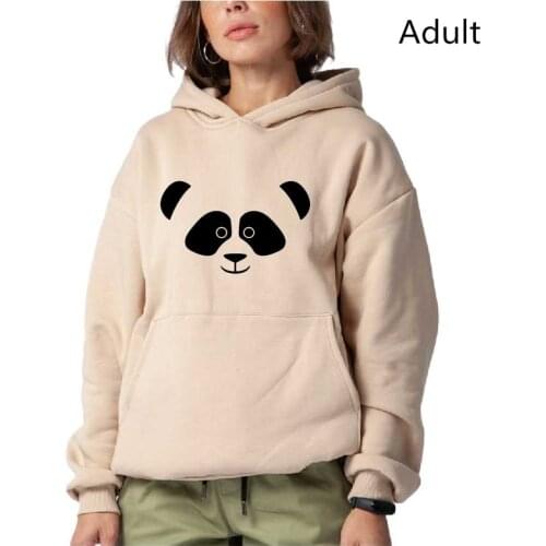 Parent-Child Outfit Panda Childrens Spring Kids Hoodie Cotton Mix Multi Colour Hoodie Gift Idea Top Cute Thick Fleece Jacket