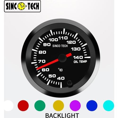 2" 52mm 7-Color Oil Temperature Gauge LED Pointed Ratational-Speed Meter