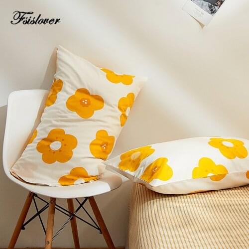 FSISLOVER 2PCS Nordic ins Cotton Pillowcase Decorative Floral Print Pillow Cover High-end Pillow Case Free shipping 48x74cm
