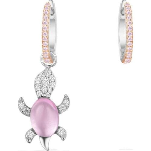 2021 High Quality Women Turtle Party Jewelry Red Cubic Zirconia Sea Stone Earrings