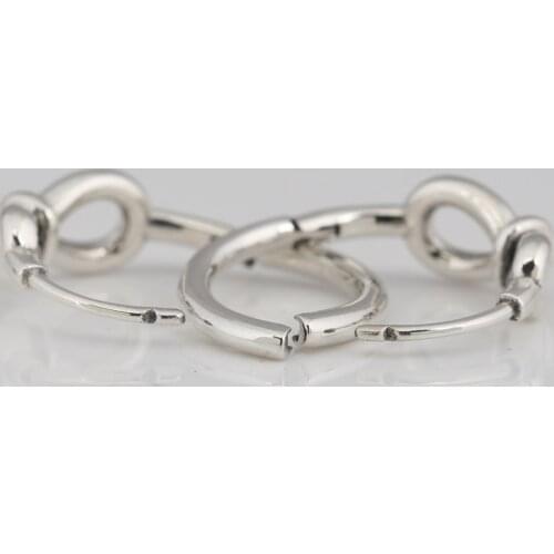 Authentic S925 Earring Infinity Hoop Earrings For Women Wedding Party fit Lady Jewelry