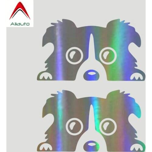 Aliauto Personality Car Stickers Border Collie Dog Car Motorcycles Decoration Reflective 3D Decal Automobile Styling,14cm*8cm