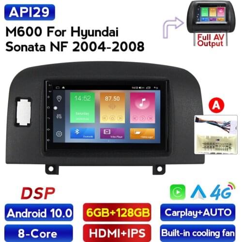 6+128G AHD HD 2din Android 10 Car GPS Multimedia Player for Hyundai Sonata NF Sonica 2004-2008 Radio GPS Navigation WIFI Player