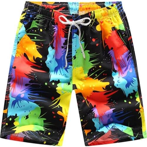 Fast-drying Mens Color Shorts Swimming Beach Shorts Flower Surfboard Shorts Swimming Suits #A