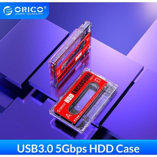 ORICO 2.5 Inch Mobile Hard Disk Case USB 3.0 6TB HDD SSD Case USB 3.0 SATA Transparent Hard Drive Enclosure for Laptop PC