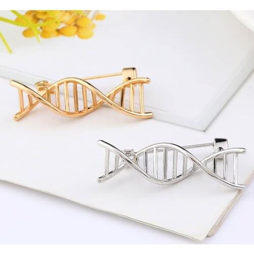 Harong Enamel DNA Double Helix Brooch Medical Biology Fashion Jewelry Lapel Badge Pins Nurse Doctor Gold Plated Uniform Pin Gift
