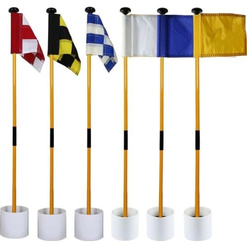 Golf Flag Golf Hole Cup Flag Stick 3 Section Backyard Practice Golf Putting Green Flagstick