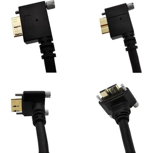 USB3.0 A Male to Micro B Cable USB 3.0 Micro B Up & Down & Left & Right Male to USB A Male Cable With Screw Lock Panel Cable