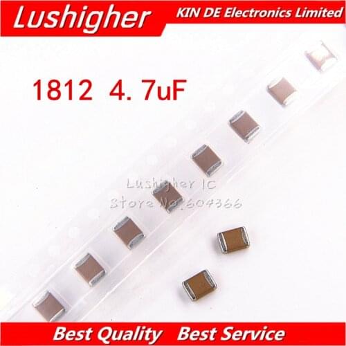 10pcs 1812 4532 4.7uf 475K 4700nf 500V X7R 10% SMD MLCC Ceramic Capacitor