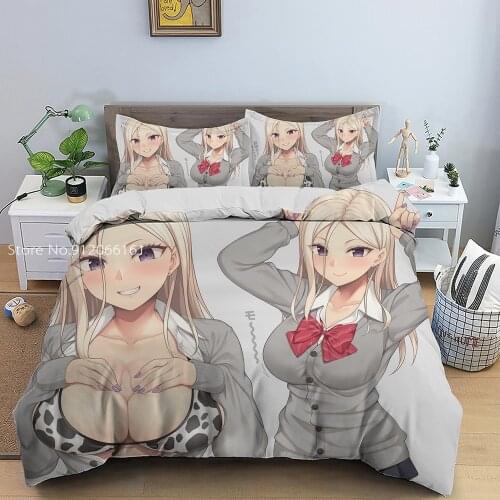 Anime JK Game Soni-Ani Duvet Cover Super Sonico Bedding Set Sexy Beautiful Girl Bedclothes For Friends Gift Bed Cover Set 2/3Pcs