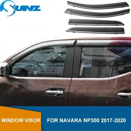 Side Window Deflector For Navara NP300 2017 2018 2019 2020 Smoke Highly Transparent Window Shield Sun Rain Deflector Guard SUNZ