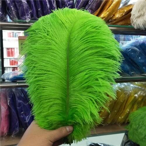 Hot Sale 50pcs/lot High Quality Green Ostrich Feather 30-35cm/12-14inch Wedding Party Dancers Diy Accessories Christmas Plumas