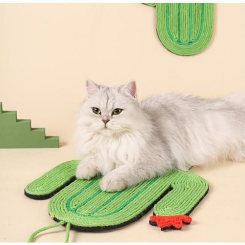 Cactus Natural Sisal Cat Scratching Board Grinding Claws Wall-Mounted Carpet Mats For Sleeping Pet Toys