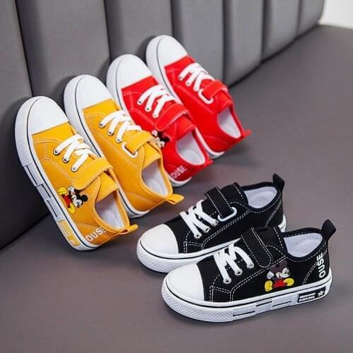 Disney 2021 Summer New Cartoon Mickey Mouse Canvas Boys Kids Shoes For Girl Girls Casual Student Casual Shoes Children Sneakers