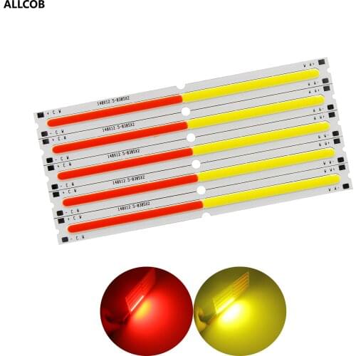 New LED COB strip 9V double color for work light bicycle diy lighting red yellow led cob chip light source