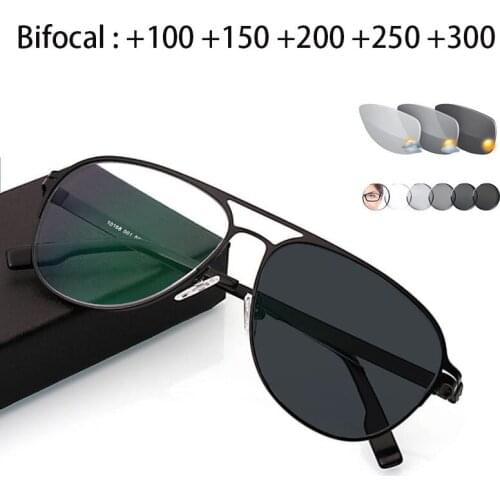 Retro Photochromic Bifocal Reading Glasses Men Diopter Presbyopic Eyeglasses For Male Eyewear +1.0+1.5+2.0+2.5+3.0