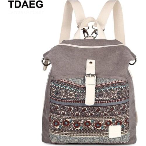 Original Ethnic Canvas Sack Pack for iPad 8 7 5 6 4 3 2 Cotton Backpack Shoulder Bag for MacBook 13 12 inch Laptop Wallet Pouch