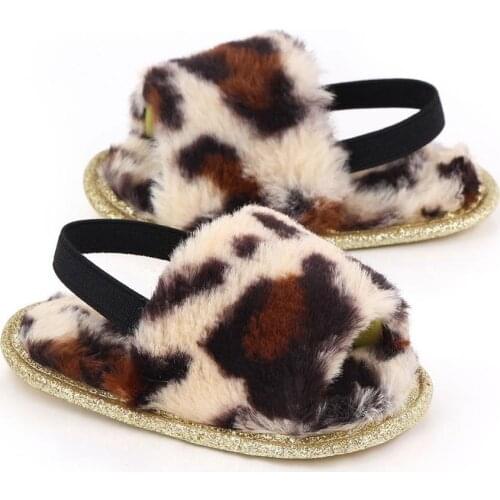 2020 Toddler Baby Girls Boys Shoes Infant Plush Fleece Sandals Fall Winter Casual Home Slippers Baby Flats Non-Slip Baby Shoes