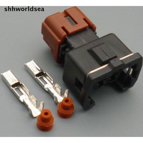 Shhworldsea 2/10/50/100sets 2 pin 3.5MM car waterproof connector plug Auto electrical female connector plug Automotive Socket