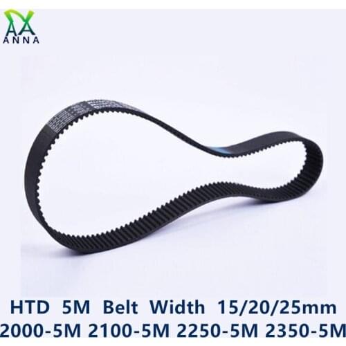 HTD 5M synchronous Timing belt C=2000/2100/2250/2350 width 15/20/25mm Teeth 400 420 450 470 HTD5M 2000-5M 2100-5M 2250-5M 2350-5